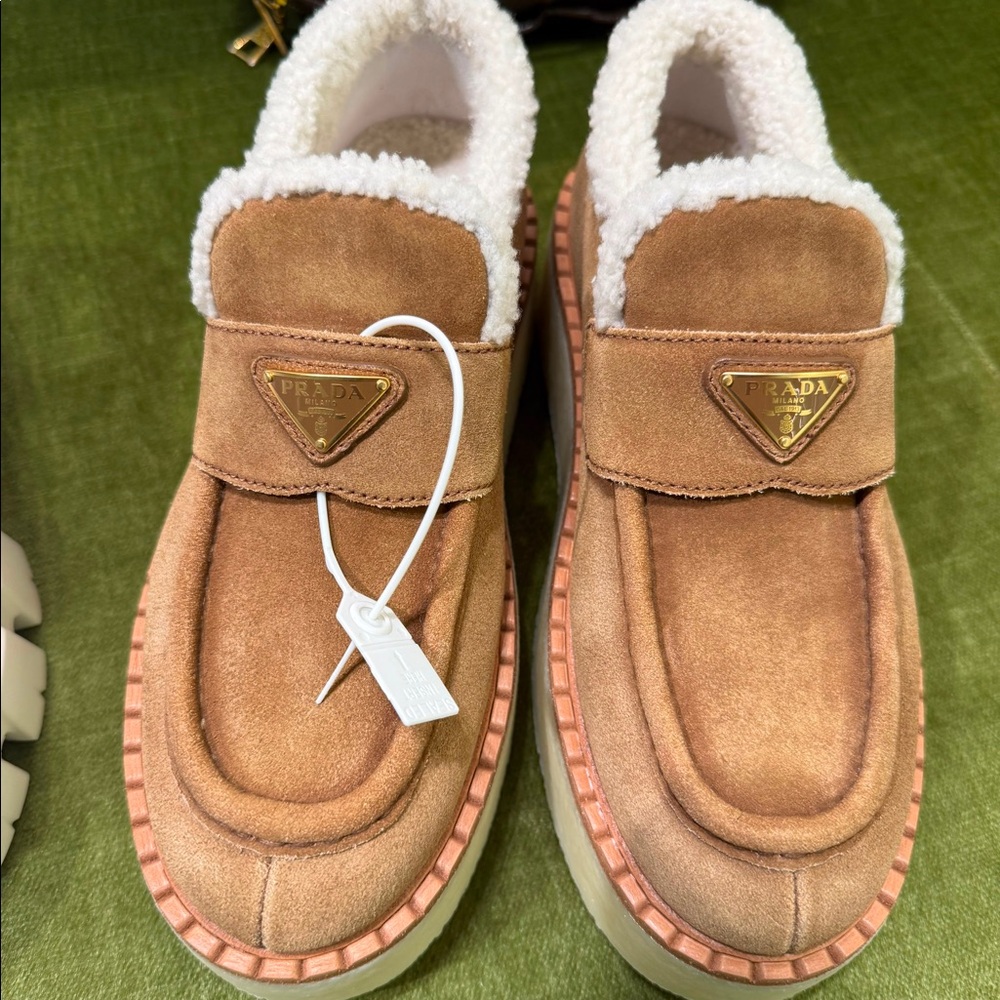 Prada suede loafers